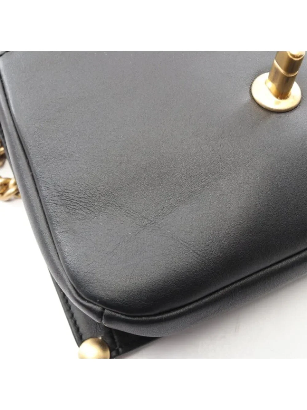 Chanel Shoulder Bag Quilted 2-Way Black Leather Chain